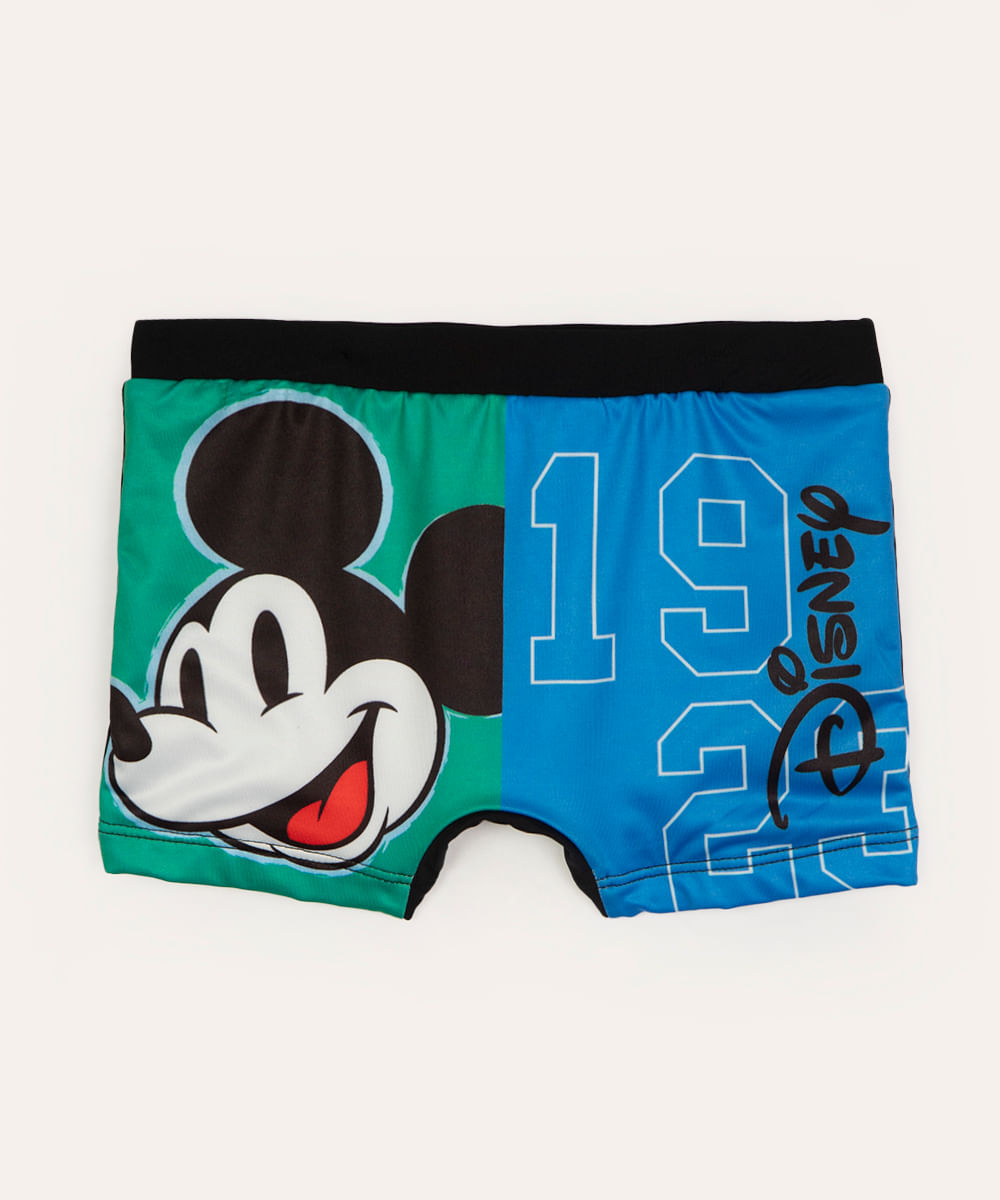 sunga boxer infantil mickey proteção uv colorida