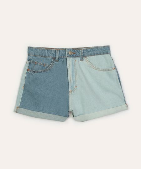 short jeans juvenil com bolsos azul claro 10