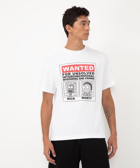 camiseta de algodão rick and morty off white M camiseta de algodão rick and morty off white M