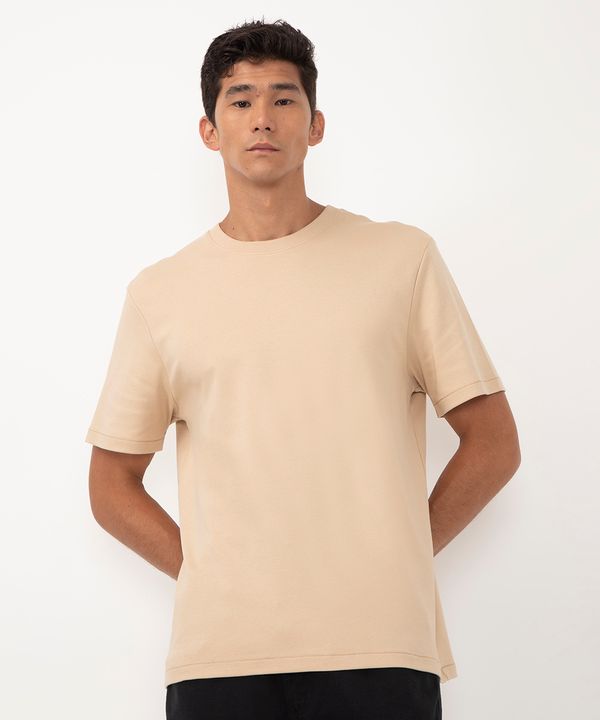 camiseta de algodão peruano bold manga curta bege PP