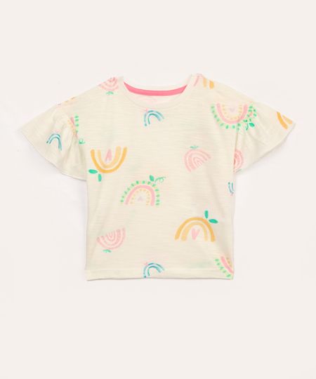 blusa de algodão arco íris com babado off white 2