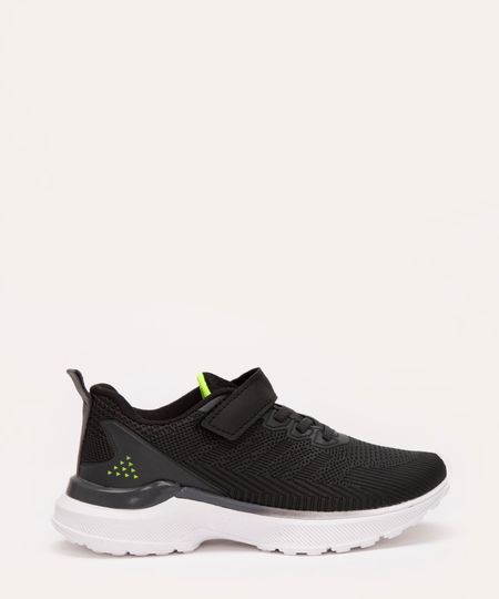 tênis infantil com velcro ace preto 30