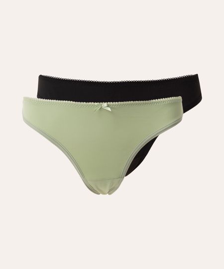 kit de 2 calcinhas de poliamida fio duplo colorido P kit de 2 calcinhas de poliamida fio duplo colorido P