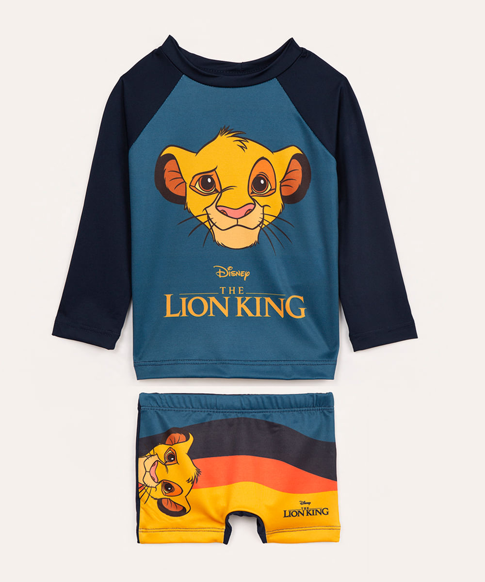 conjunto de praia infantil o rei leão azul marinho