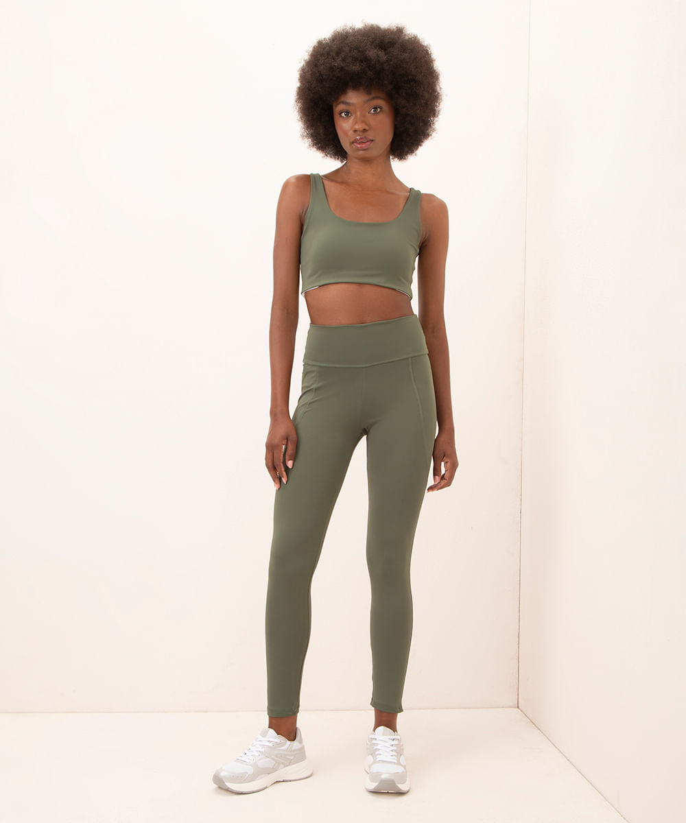 calça legging com bolso mindset verde