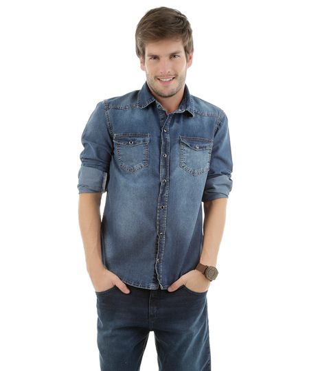 Camisa-Jeans-Azul-Medio-8301614-Azul_Medio_1 Camisa-Jeans-Azul-Medio-8301614-Azul_Medio_1