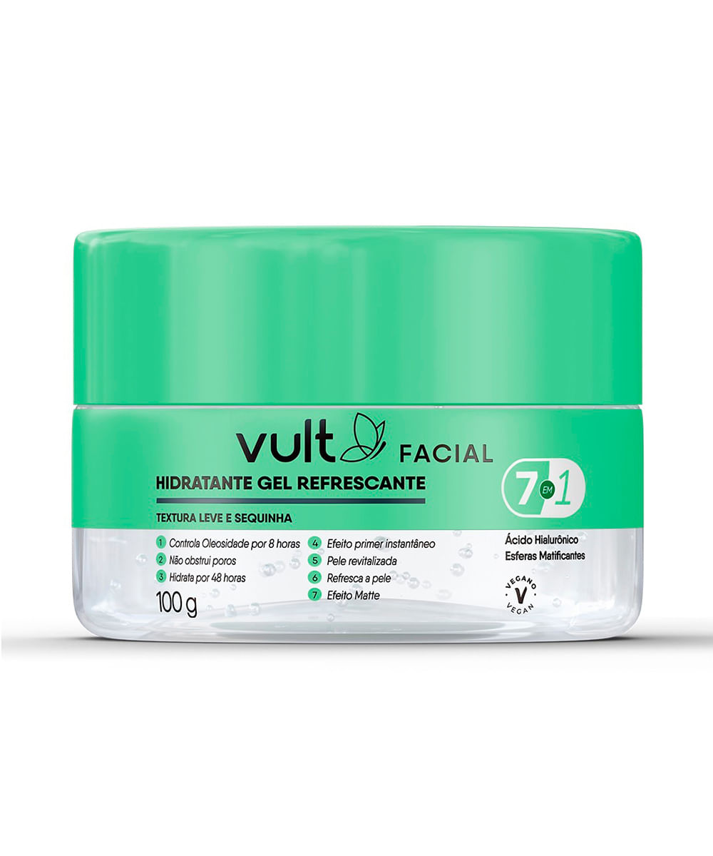 gel hidratante facial refrescante vult 100g gel hidratante facial refrescante vult 100g