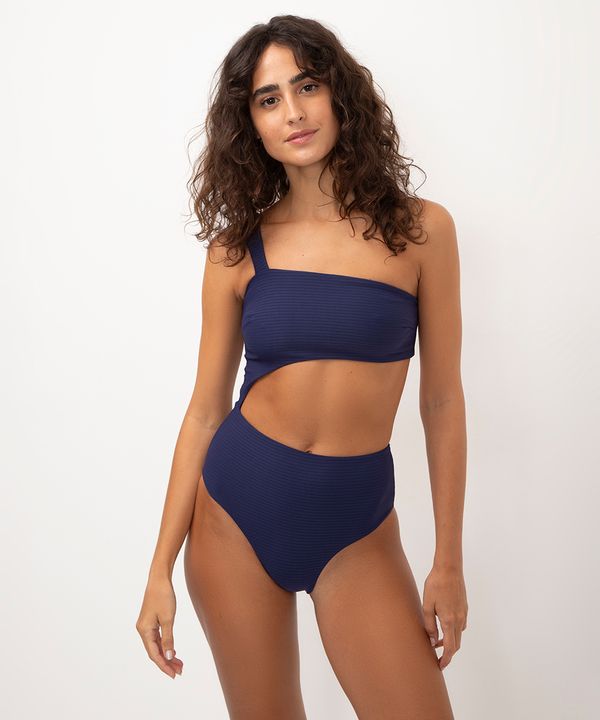 maiô ombro único cut out com proteção uv azul PP
