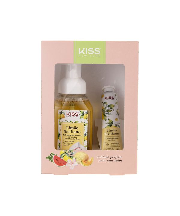 kit kiss new york limão siciliano sabonete líquido 250ml e creme de mãos UNICO