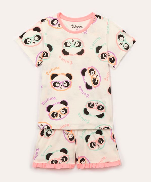 pijama infantil de algodão luluca off white 10