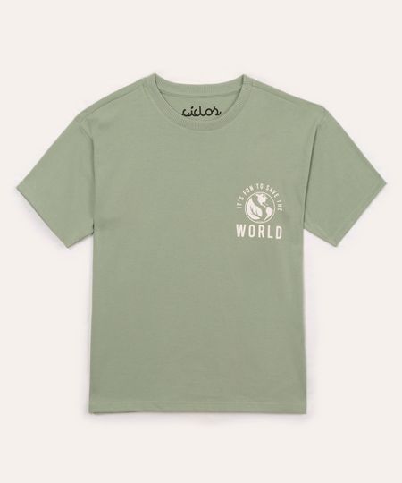 camiseta infantil save the world ciclos verde 10