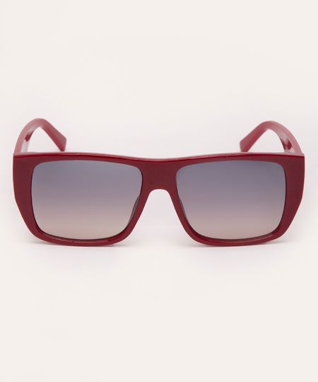 óculos de sol quadrado vermelho UNICO