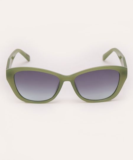 óculos de sol oval verde UNICO