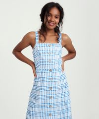 Vestido-Midi-Xadrez-com-Botoes-Azul-9258517-Azul_2