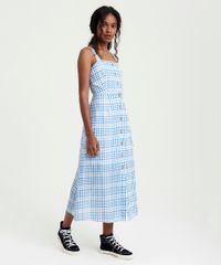Vestido-Midi-Xadrez-com-Botoes-Azul-9258517-Azul_3