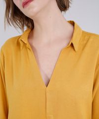 Camisa-Feminina-Oversized-Manga-Longa-Decote-V-Mostarda-9296967-Mostarda_5