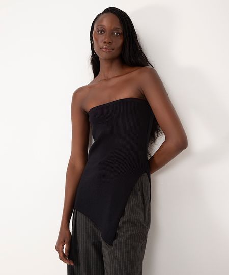 blusa de tricot assimétrica bff agatha preto GG blusa de tricot assimétrica bff agatha preto GG