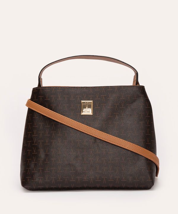 bolsa tote com alças vizzano marrom UNICO