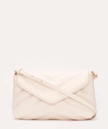bolsa crossbody matelassê off white UNICO