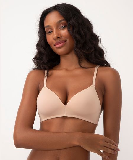 sutiã triangulo com bojo macio bege 46 sutiã triangulo com bojo macio bege 46