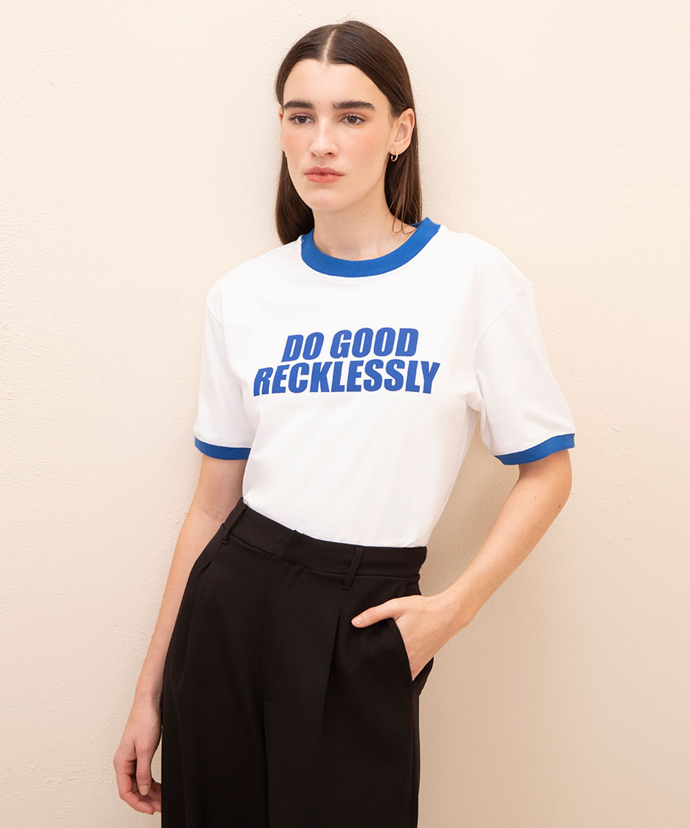 camiseta de algodão do good recklessly off white