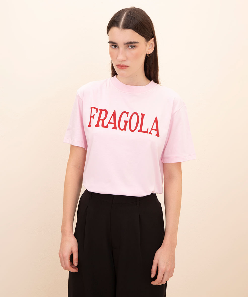 camiseta de algodão fragola mindset rosa