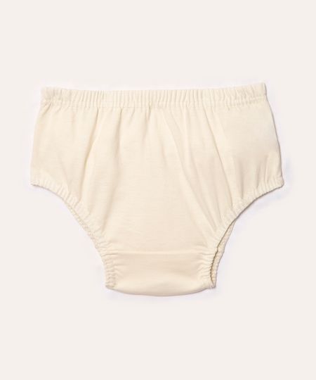 calcinha de algodão infantil com babado off white 0-3