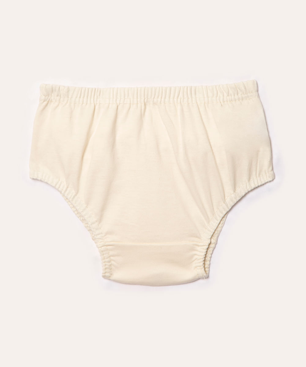 calcinha de algodão infantil com babado off white