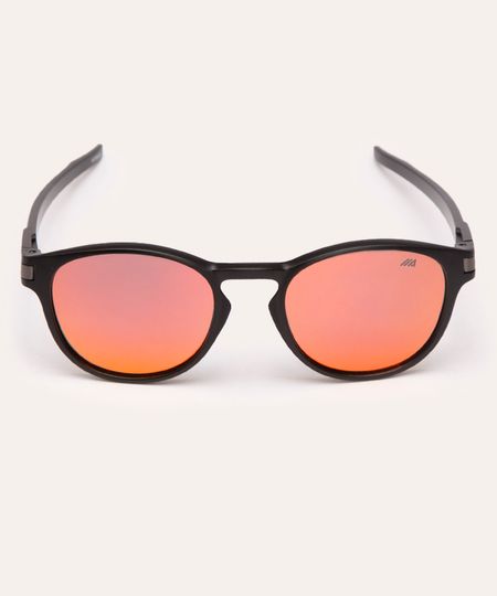 óculos de sol oval preto UNICO
