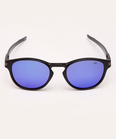 óculos de sol oval preto UNICO