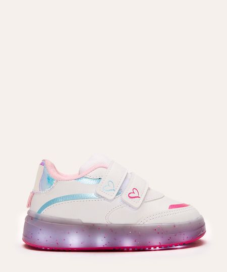 tênis infantil coração com velcro duplo branco 20 tênis infantil coração com velcro duplo branco 20