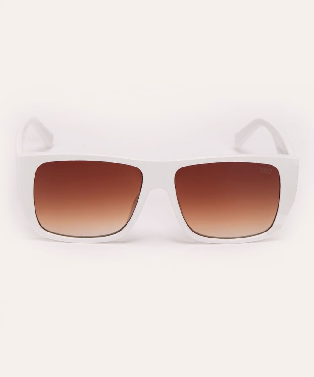 óculos de sol quadrado branco