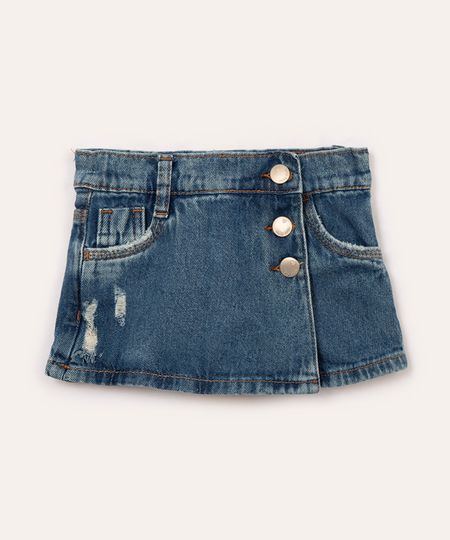 short saia jeans infantil azul 5 short saia jeans infantil azul 5