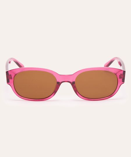 óculos de sol oval rosa UNICO