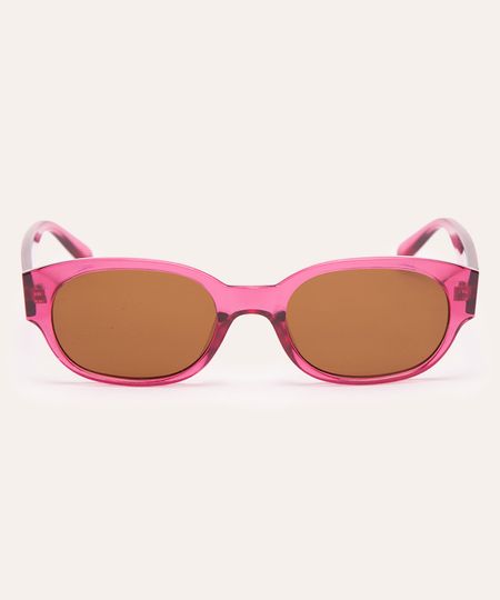 óculos de sol oval rosa UNICO