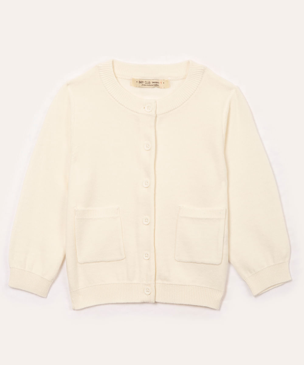 cardigan de tricot infantil off white