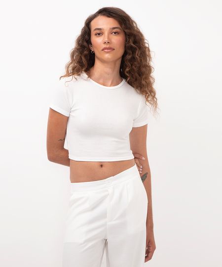 cropped baby look off white M