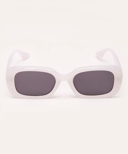 óculos de sol quadrado branco UNICO