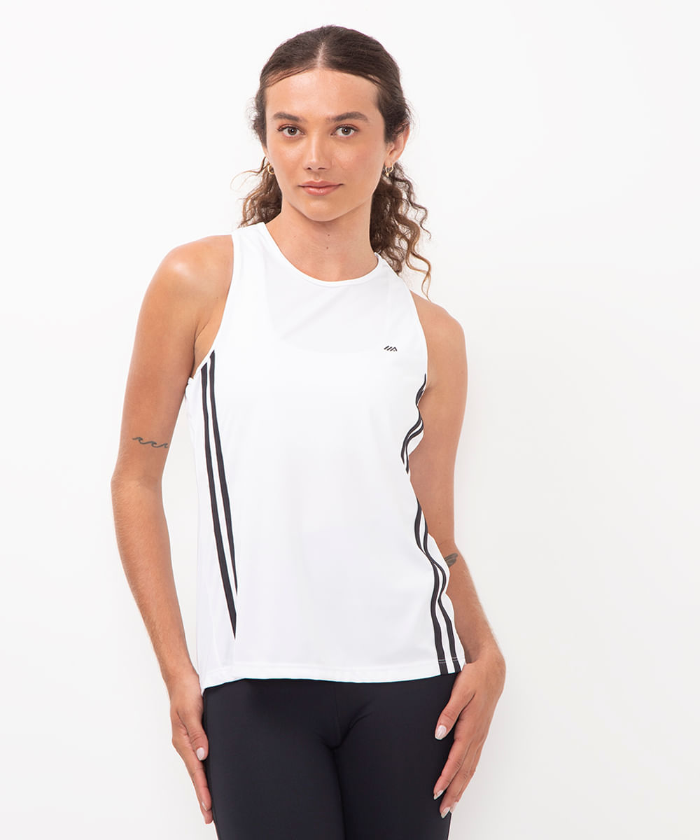 regata com listras esportiva ace branco