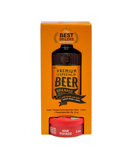 kit qbs special beer shampoo e pomada capilar killer UNICO kit qbs special beer shampoo e pomada capilar killer UNICO