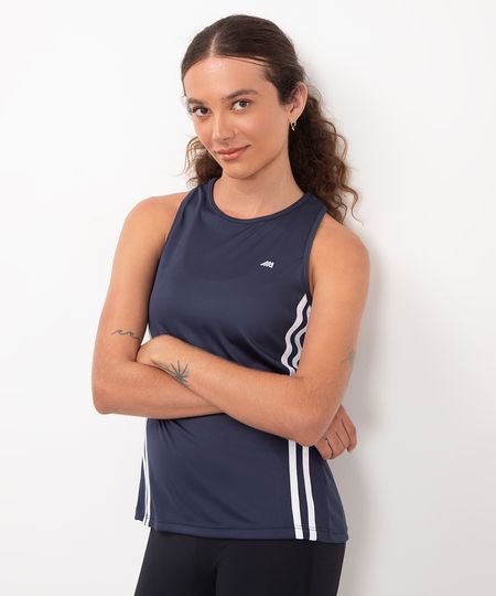 regata com listras esportiva ace azul escuro P
