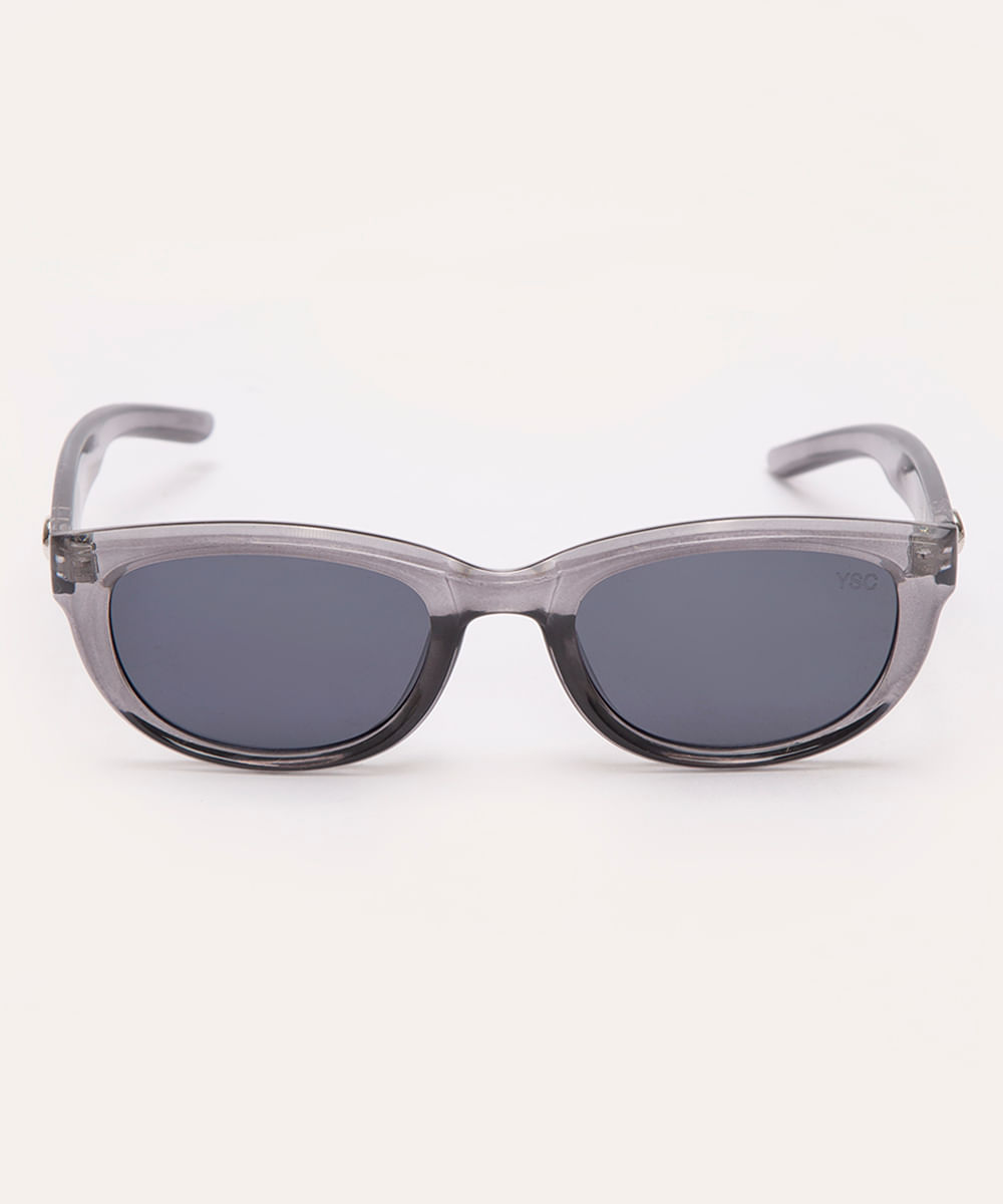óculos de sol oval cinza