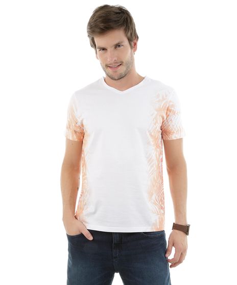 Camiseta-com-Estampa-de-Folhas-Coral-8235398-Coral_1