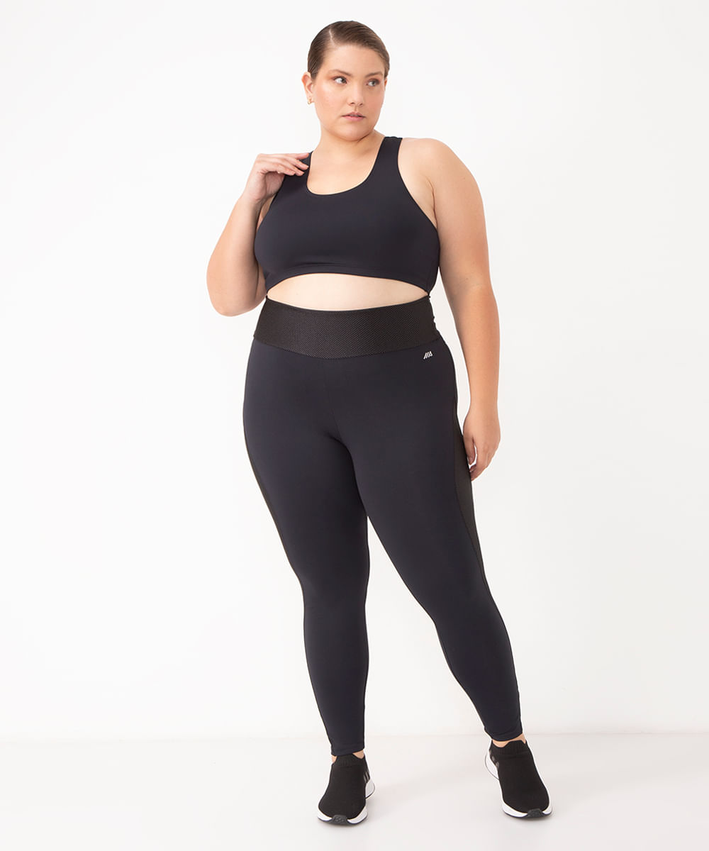 calça legging esportiva ace plus size preta