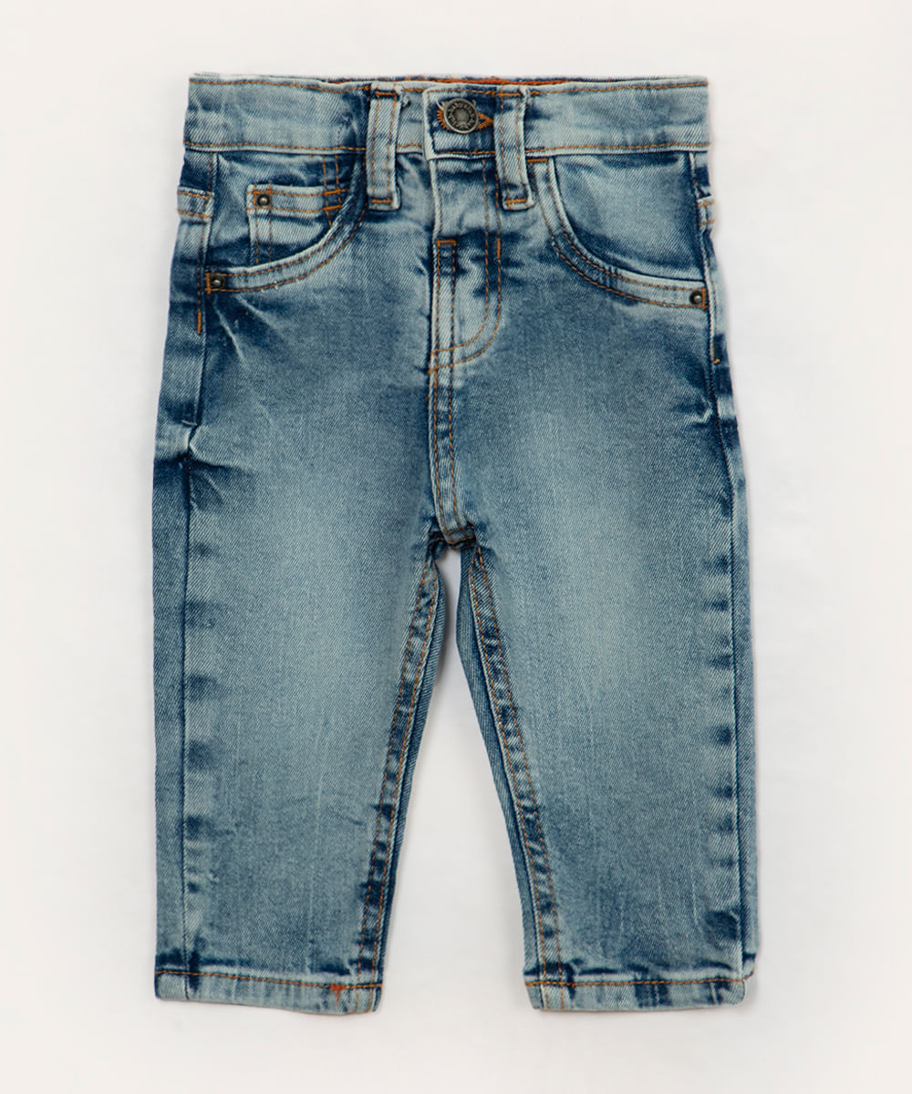 calça jeans infantil skinny azul