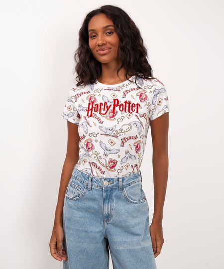 camiseta de algodão harry potter off white G