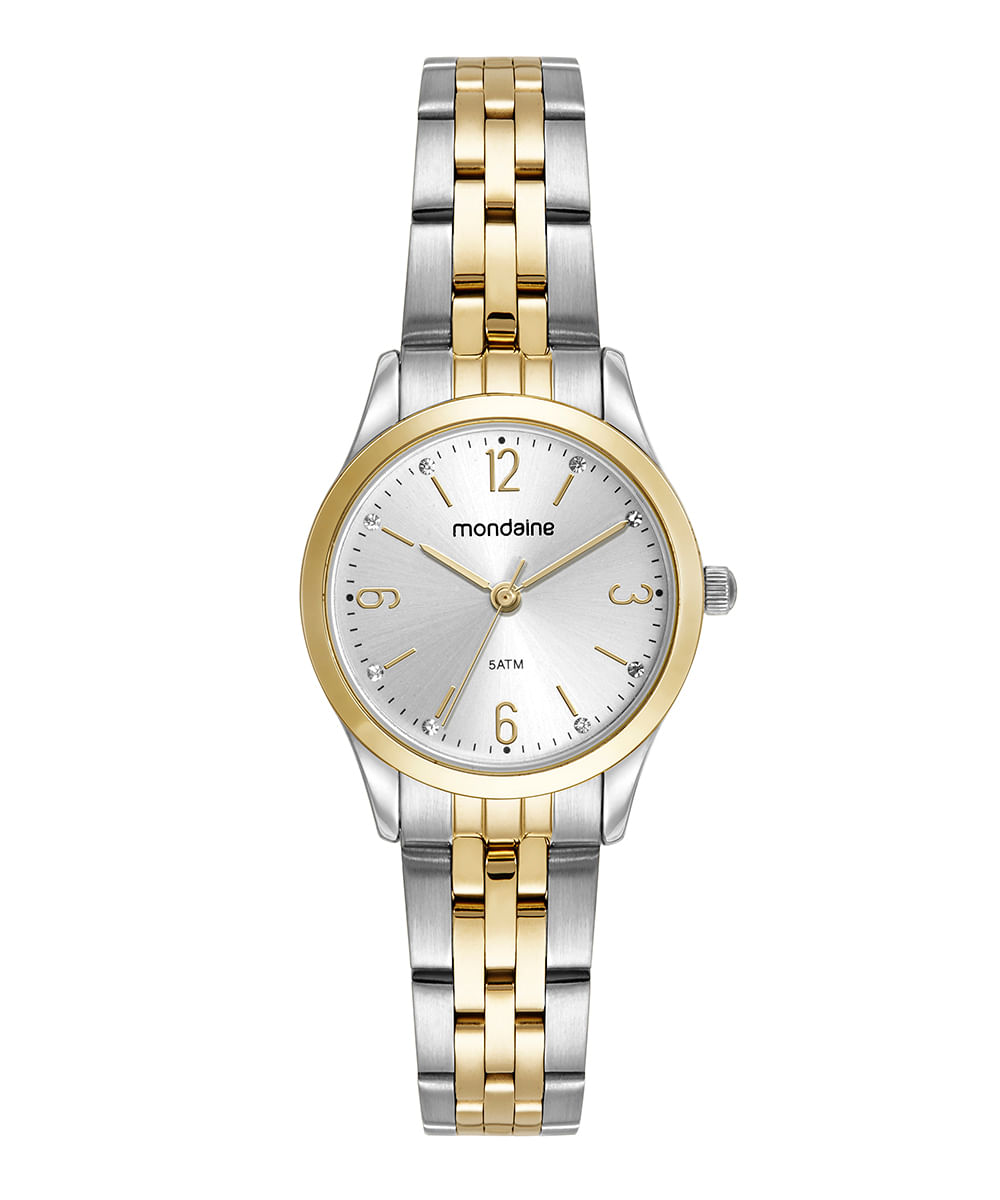 kit relógio mondaine analógico 32720LPMKBE3K com colar e brinco prata