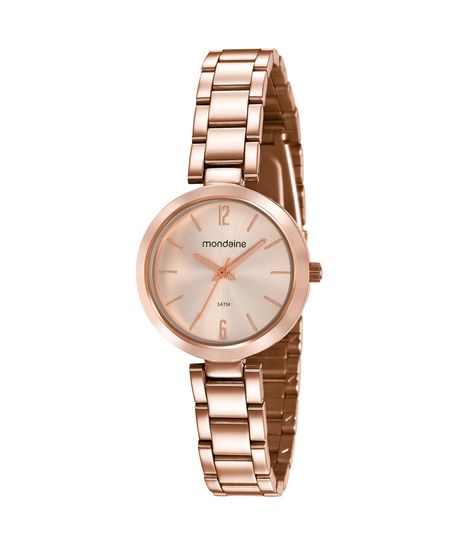 kit relógio analógico mondaine 53611LPMVRE2KT com pulseira rosê UNICO