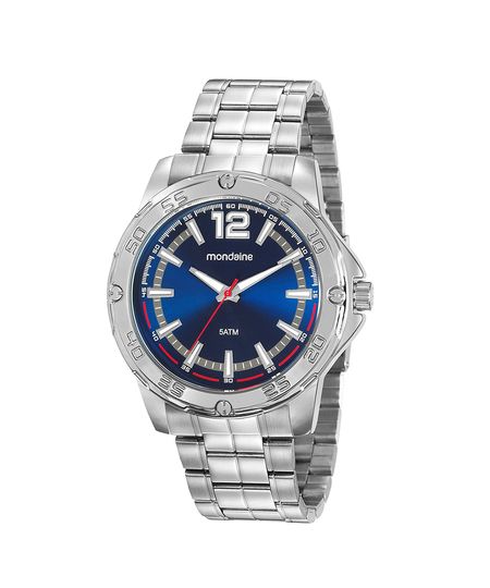 kit relógio analógico mondaine 99551G0MVNE2KL com canivete multiuso prata UNICO