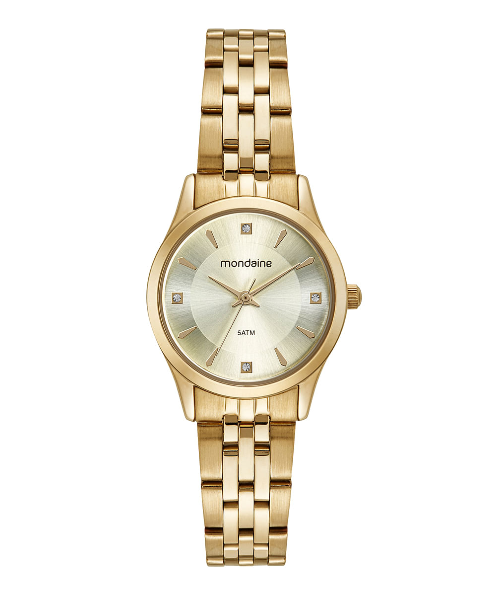 Kit relógio analógico mondaine 32607LPMKDE1K1 com colar e brinco